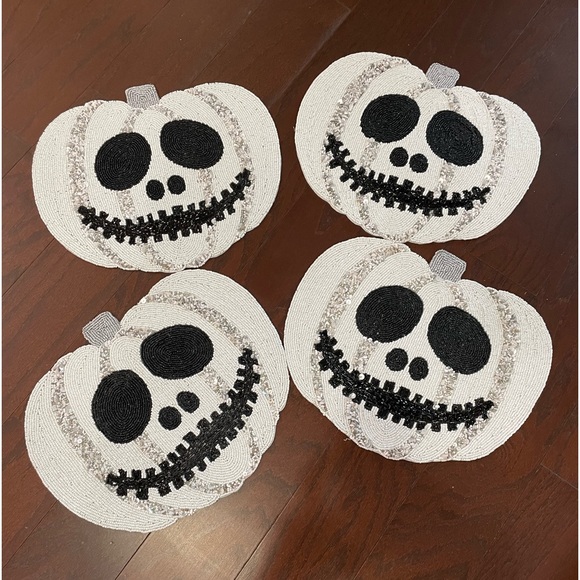 Christian Siriano Other - CHRISTIAN SIRIANO “NIGHTMARE BEFORE CHRISTMAS JACK  SKELLINGTON BEADED CHARGERS